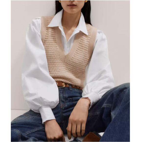 ME+EM Women's Texture Clash Layering Shirt Size 6 - Picture 12 of 12